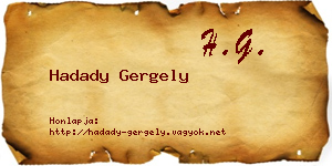 Hadady Gergely névjegykártya